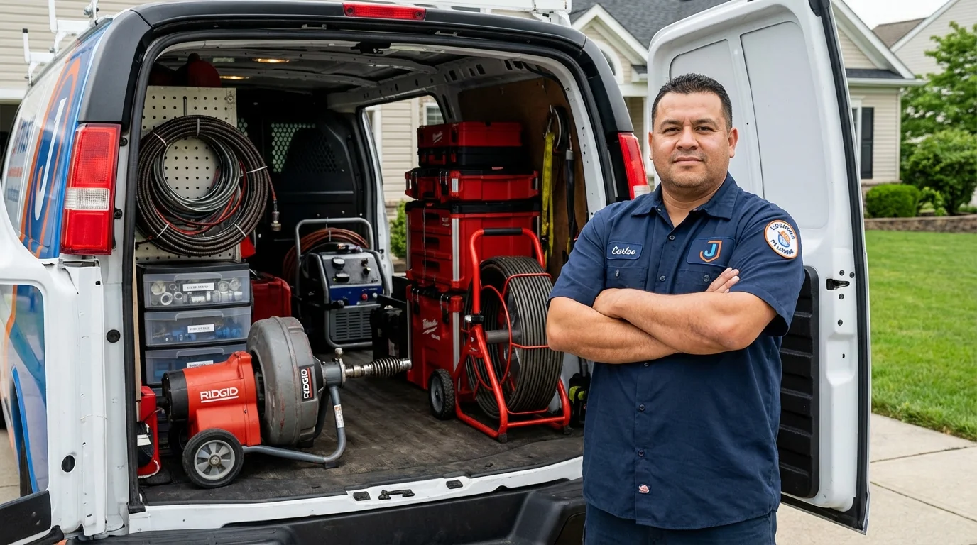Professional drain cleaning equipment and Johns Plumbing LLC plumber in Catlettsburg