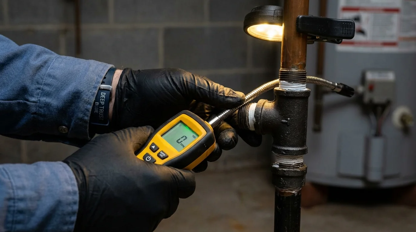 Gas leak detection with electronic sniffer by Johns Plumbing LLC in Catlettsburg