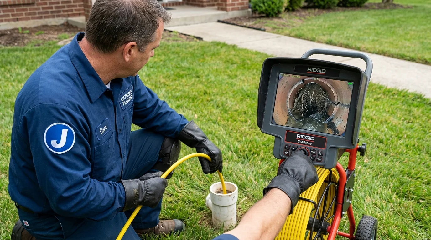 Sewer camera inspection being performed by Johns Plumbing LLC in Catlettsburg